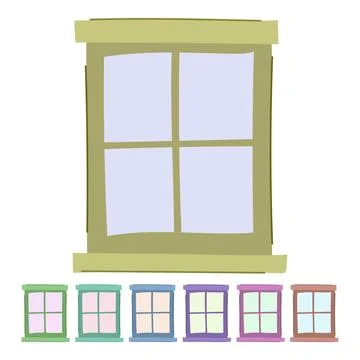 Glossy window frame vector cartoon graphic イラスト素材