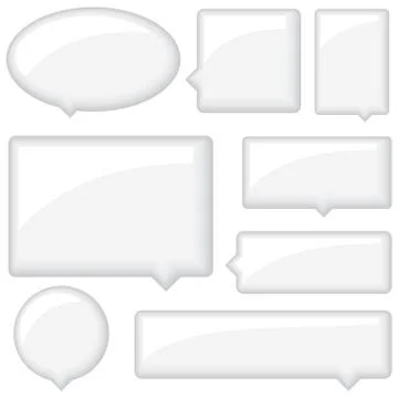 Glossy Word Bubbles Set Stock Illustration