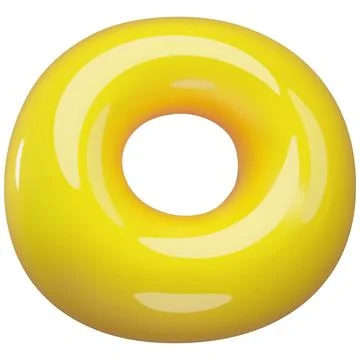 Glossy yellow donut ring 3D vector element Stock Illustration