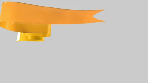 Glossy yellow ribbon animate SOLID resize Stock Footage 27713516