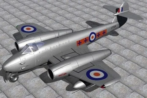 Gloster Meteor F4 3D Model