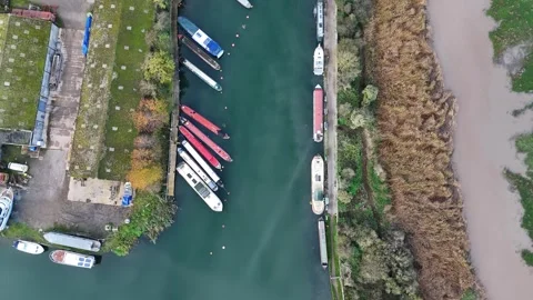Gloucester and Sharpness canal. High tide on the adjacent River Severn.  Stock Footage 293681620