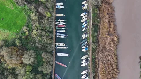 Gloucester and Sharpness canal. High tide on the adjacent River Severn. Stock Footage 293681656