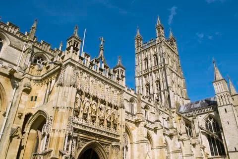 Gloucester cathedral in spring sunshine Stock Photos