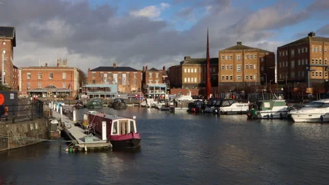 The Gloucester Docks development in Central Gloucester Stock Footage 231480695