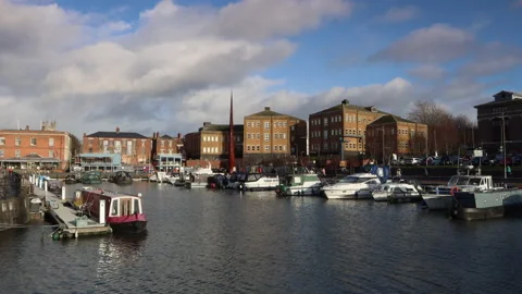 The Gloucester Docks development in Central Gloucester Stock Footage 231480963