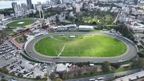 Gloucester Park Racecourse Stadium Perth Australia Aerial 4K Video stock 265909289