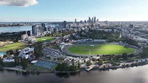 Gloucester Park Racecourse Stadium Perth Australia Aerial 4K Stock Footage 265910593