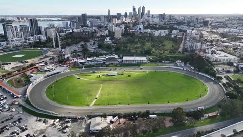 Gloucester Park Racecourse Stadium Perth Australia Aerial 4K Stock Footage 265911141
