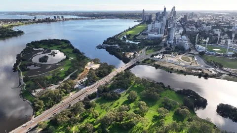 Gloucester Park Racecourse Stadium Perth Australia Aerial 4K Stock Footage 265912325