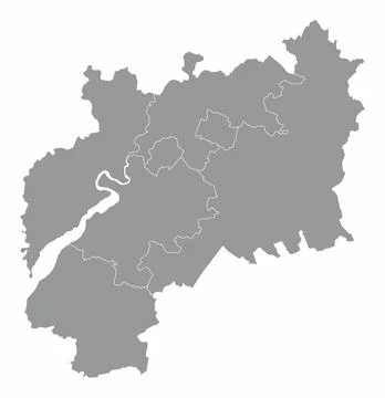 Gloucestershire county administrative map Stock Illustration