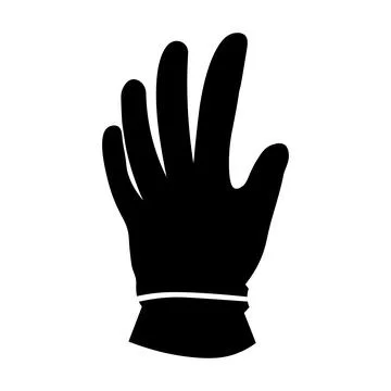 Glove black vector icon on white background Stock Illustration