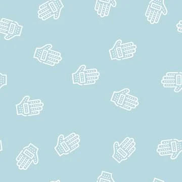 Glove for combing out dog wool line vector seamless pattern Stock Illustration