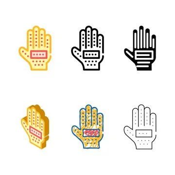 Glove for forms combing out dog wool color icon vector Stock Illustration