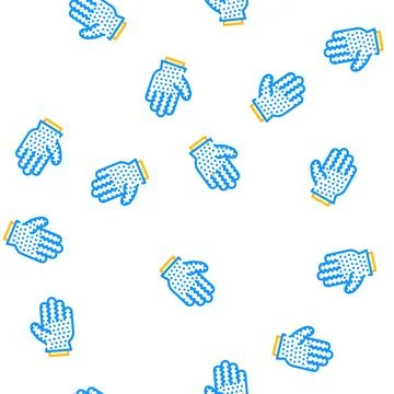 Glove groomer vector seamless pattern color Stock Illustration