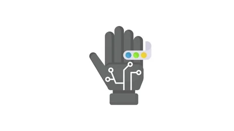 A glove integrated with a circuit board and a button, illustrating innovati.. Stock Footage 332199606