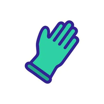 Glove of latex icon vector. Isolated contour symbol illustration Stock Illustration