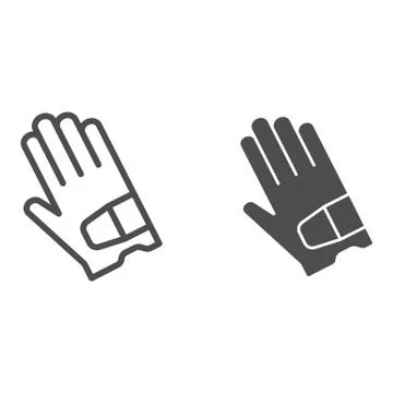Glove line and solid icon, golf concept, sport gloves sign on white background 스톡 일러스트