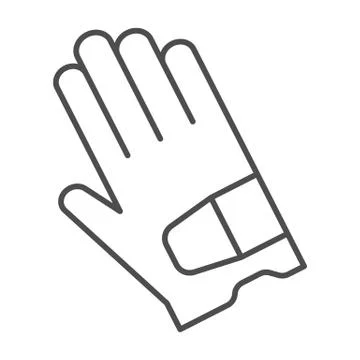 Glove thin line icon, golf concept, sport gloves sign on white background, golf Stock Illustration