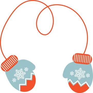 Glove vector flat Christmas on the white background Stock Illustration