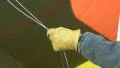 Gloved Hand Handle Hot Air Balloon Ropes HD Footage