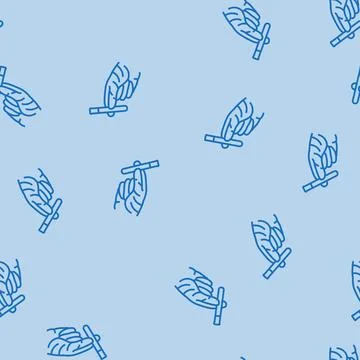 Gloved hand holding toxic sample chemical pollution line seamless pattern Illustrazione stock