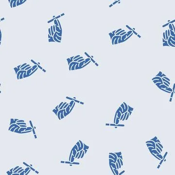 Gloved hand holding toxic sample chemical pollution glyph seamless pattern Illustrazione stock