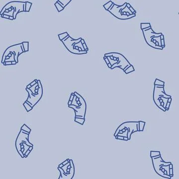 Gloved hand holding toxic sample chemical pollution line seamless pattern glo Illustrazione stock