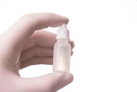 Gloved hand keeps the sample tube Stock Photos