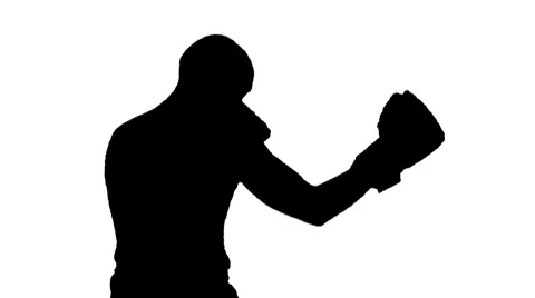 Gloved shadow boxing Stock Footage