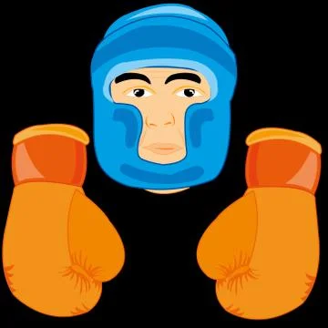 Gloves and send boxer Stock Illustration