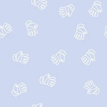 Gloves cyclist accessory line seamless pattern Stock Illustration