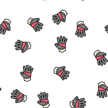 Gloves cyclist accessory vector seamless pattern Illustrazione stock