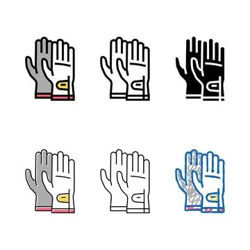 Gloves golf player accessory color icon vector diversity Stock Illustration