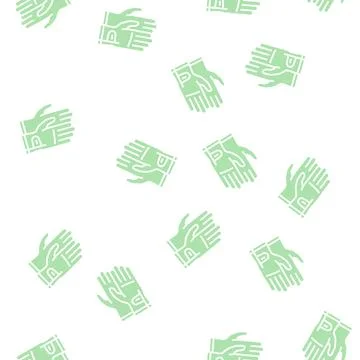 Gloves golf player accessory glyph seamless pattern Stock Illustration