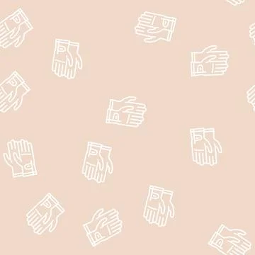 Gloves golf player accessory line seamless pattern Stock Illustration