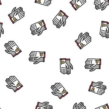 Gloves golf player accessory vector seamless pattern Illustrazione stock