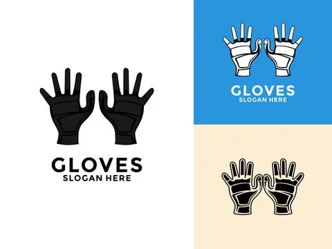 Gloves logo vector icon. Tactical gloves for outdoor activities in vector.W.. Stock Illustration