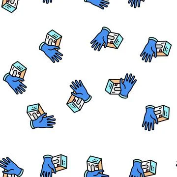 Gloves medical vector seamless pattern Stock Illustration