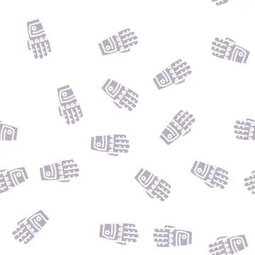 Gloves motorcycle glyph vector seamless pattern Stockillustratie