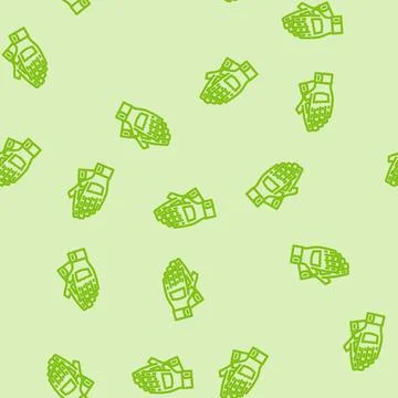 Gloves paintball game line vector seamless pattern Stock Illustration