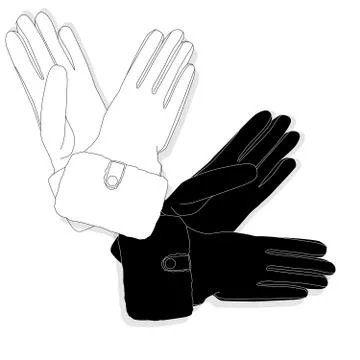 Gloves set isolated Stock Illustration
