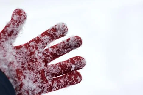 Gloves in snow Stock Photos