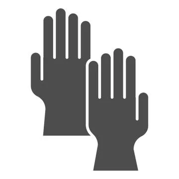 Gloves solid icon, clothes concept, Gauntlets sign on white background Illustrazione stock