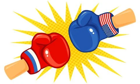 Gloves with two flags 库存插图