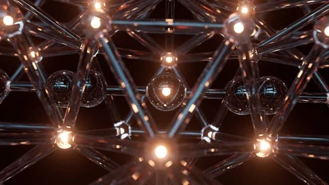 Gloving Molecule Structure Close-up Looped 4K Video stock 348523274