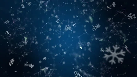 Glow 3D snowflake shape animation. Plexus point and line background. Stock Footage 223369428
