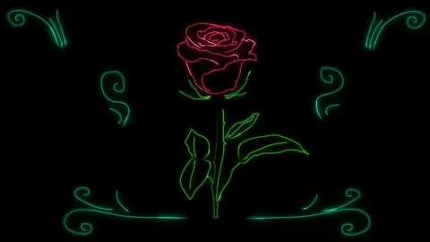 Glow abstract rose 動画素材 76005989