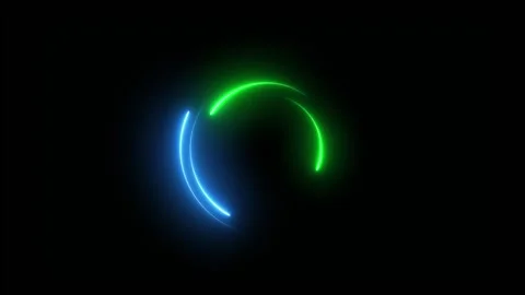Glow and Rotate Multiple Circle Neon Light Animation on Black Background	65 Stock Footage 320252046