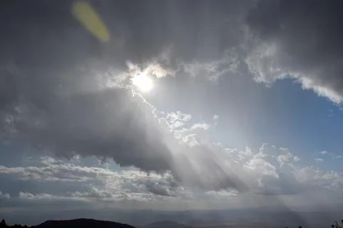 Glow between the mountains Stock Photos